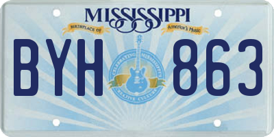 MS license plate BYH863