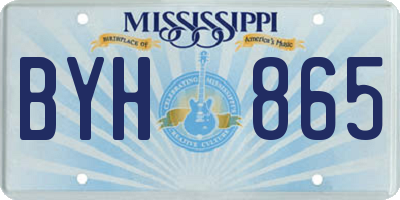 MS license plate BYH865