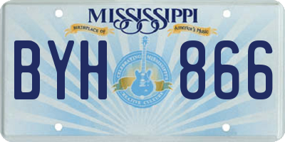 MS license plate BYH866