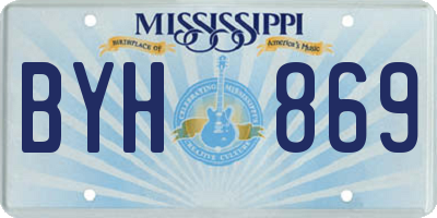 MS license plate BYH869