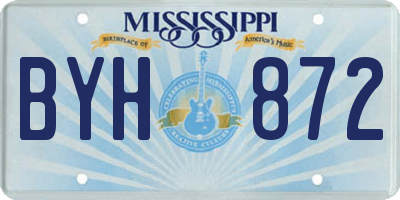 MS license plate BYH872