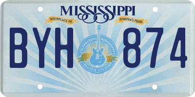 MS license plate BYH874