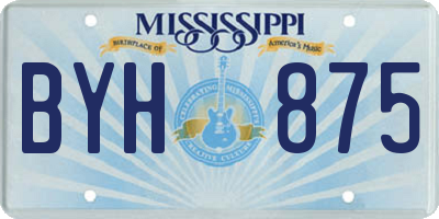MS license plate BYH875