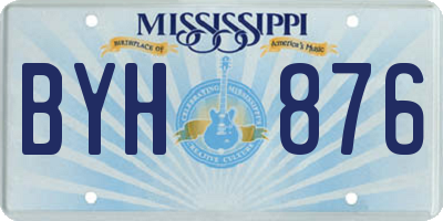 MS license plate BYH876