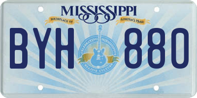 MS license plate BYH880