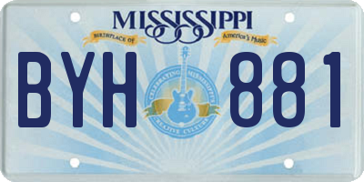 MS license plate BYH881