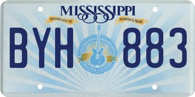 MS license plate BYH883