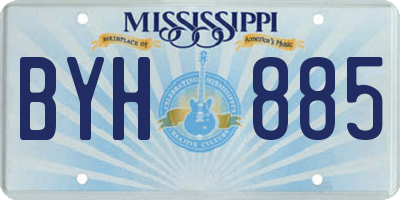 MS license plate BYH885