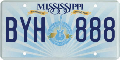 MS license plate BYH888