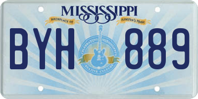MS license plate BYH889