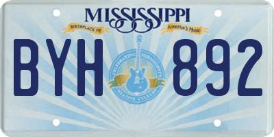 MS license plate BYH892