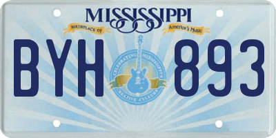 MS license plate BYH893