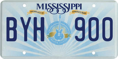 MS license plate BYH900