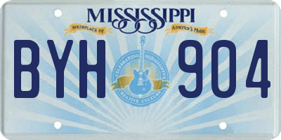 MS license plate BYH904