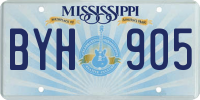 MS license plate BYH905