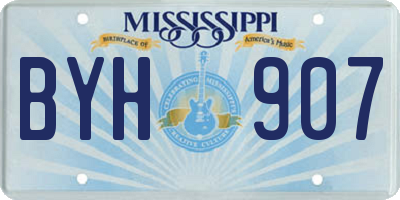 MS license plate BYH907