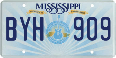 MS license plate BYH909
