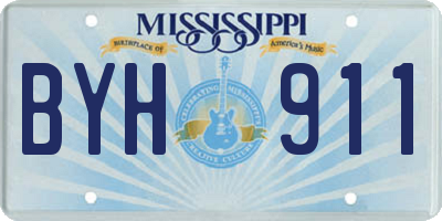 MS license plate BYH911
