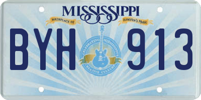MS license plate BYH913