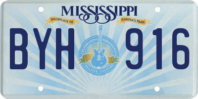MS license plate BYH916