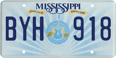 MS license plate BYH918