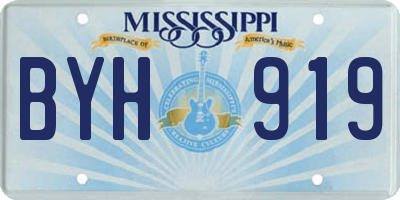 MS license plate BYH919