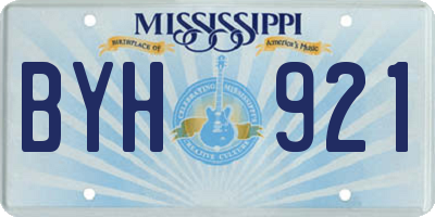 MS license plate BYH921