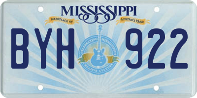 MS license plate BYH922