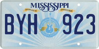 MS license plate BYH923