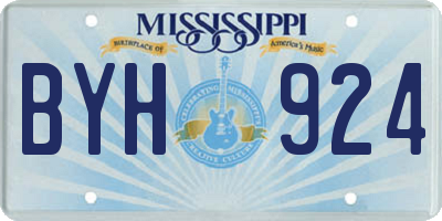 MS license plate BYH924
