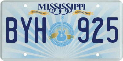 MS license plate BYH925