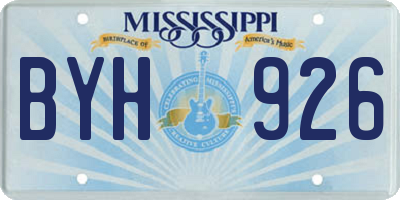 MS license plate BYH926