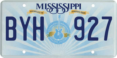 MS license plate BYH927