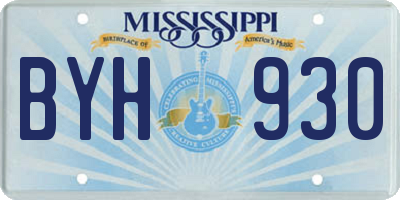 MS license plate BYH930