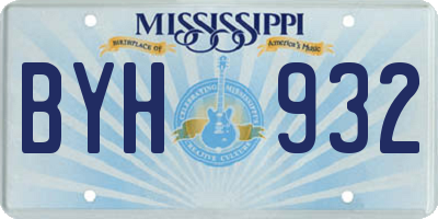 MS license plate BYH932