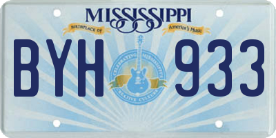 MS license plate BYH933