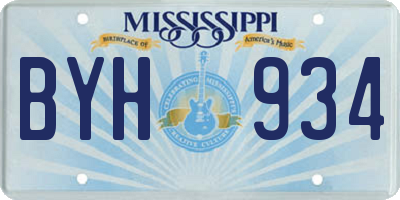 MS license plate BYH934