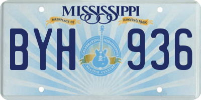 MS license plate BYH936