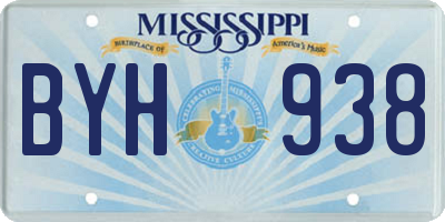 MS license plate BYH938