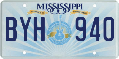 MS license plate BYH940
