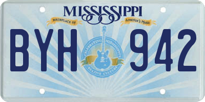 MS license plate BYH942