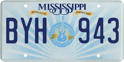 MS license plate BYH943