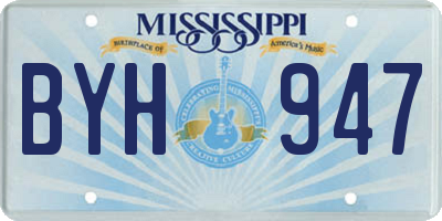 MS license plate BYH947