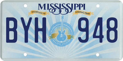 MS license plate BYH948