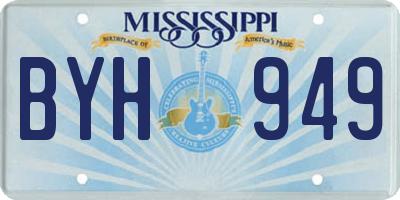 MS license plate BYH949