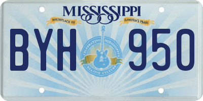 MS license plate BYH950