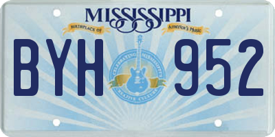 MS license plate BYH952