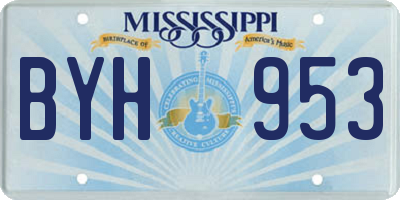 MS license plate BYH953
