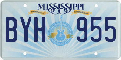 MS license plate BYH955