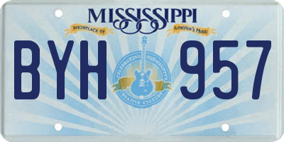 MS license plate BYH957